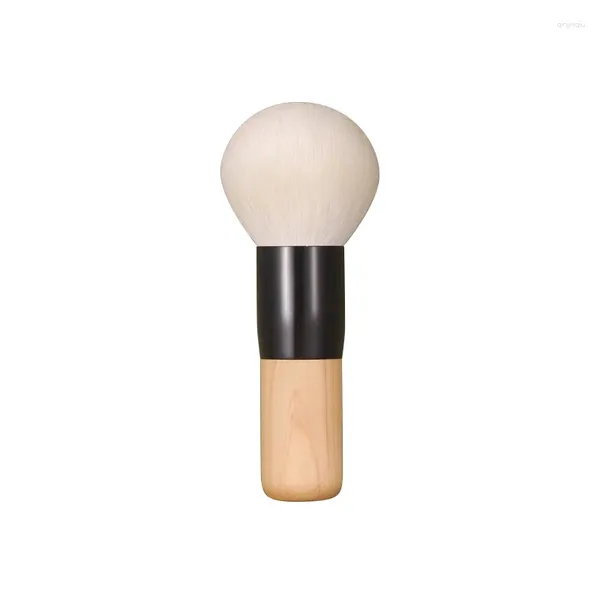 Make-up-Pinsel, professionell, handgefertigt, MQ03, weiche, kleine Spitzen, Ziegenhaar, abgerundeter Gesichtspuderpinsel, kurzer Zypressengriff, Make-up