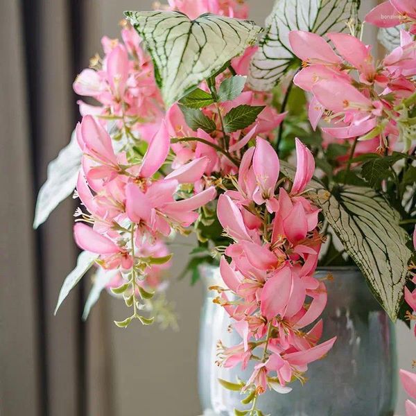 Декоративные цветы Высококачественные искусственные цветы Erythrina Indica для гостиной, украшения балкона, цветочный макет сцены, букет для обеденного стола