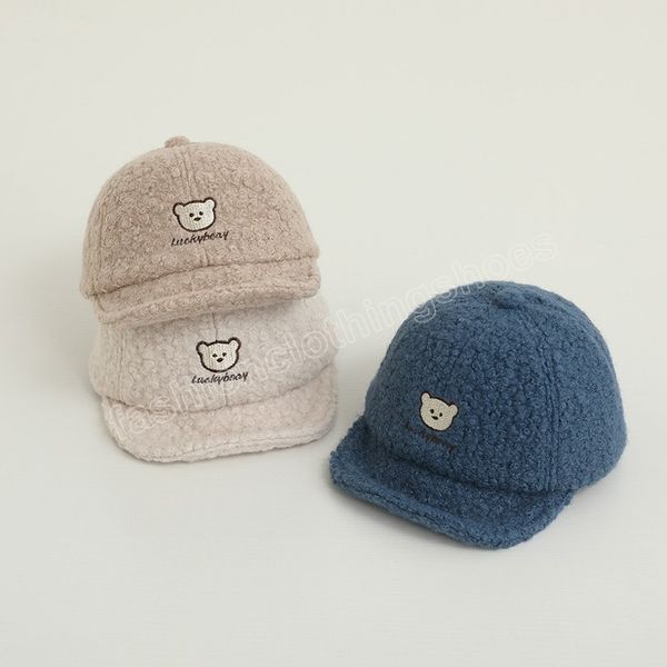 Новая мягкая плюшевая детская шапка с милым медведем, бейсболки для мальчиков и девочек, шапки для новорожденных от 6 до 24 месяцев, шляпа, зимние и весенние шляпы от солнца