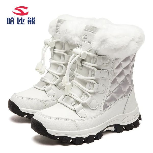 Botas crianças botas de neve inverno meninas e meninos sapatos de pelúcia crianças para crianças de alta qualidade 4-15y eur tamanho 28-36 #231012