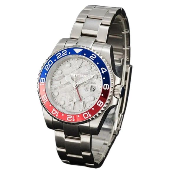 Çin Hareketi 40mm Safir Erkekleri İzler En Kalite Klasik Eğlence Dhgate Montre De Luxe GMT Sport Yüzme Su geçirmez Saatler Siyah Dial Aaa Saat