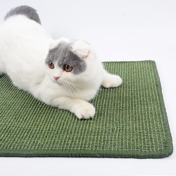 Camas de gato Móveis Natural Sisal Cat Scratch Bord Pad para gatos internos Moendo garras Cuidados com as unhas Tapete protegendo móveis Tapete de gato aleatoriamente 231011