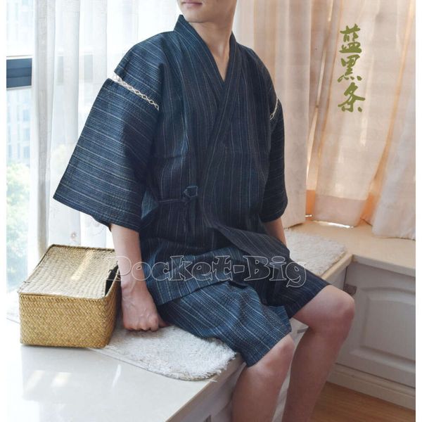 Набор предметов для косплея, мужское японское кимоно Jinbei, одежда для сна с короткими рукавами, хлопковая пама, дышащая и тонкая одежда для дома, косплей, косплей
