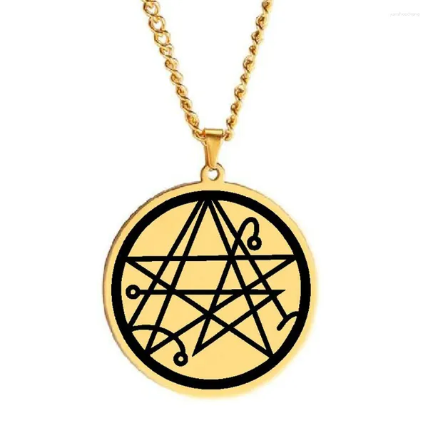 Anhänger Halsketten HLSS454 Mark of Cthulhu Symbol Mythos Siegel Das Gateway Amulett Talisman Lasergeschnittene Edelstahlhalskette