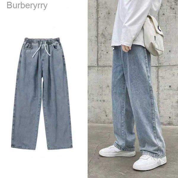 Männer Jeans Japan Koreanische Mode Männer Breite Bein Jeans Neue Streetwear Gerade Baggy Elastische Taille Denim Hosen Beiläufige Lose pantsL231011