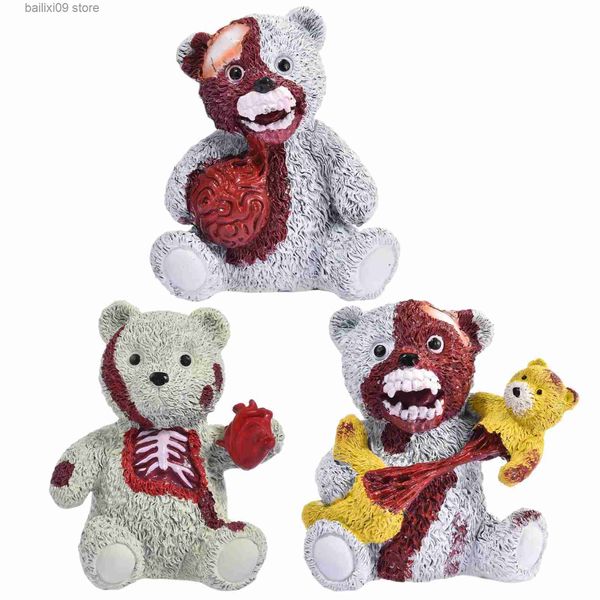 Andere Event-Partyzubehör HalloweenBär Plüsch HorrorBär HarzBär Ornament Halloween BloodyBear Bären Kuscheltiere weich T231012