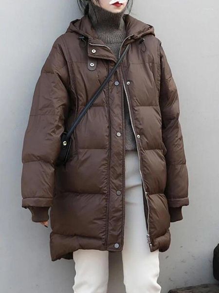 Casacos de trincheira femininos mulheres inverno com capuz parkas sólido puffer jaqueta quente ao ar livre acolchoado macacão na moda casaco feminino engrossar casual