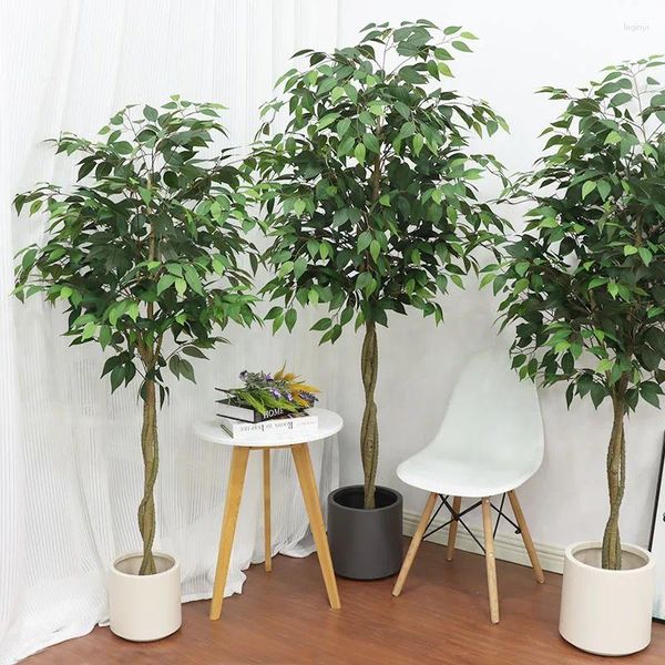 Fiori decorativi Grande albero di ficus artificiale in vaso Piante tropicali di palma finta Vero tocco Banyan Bonsai per il giardino di nozze di Home Office