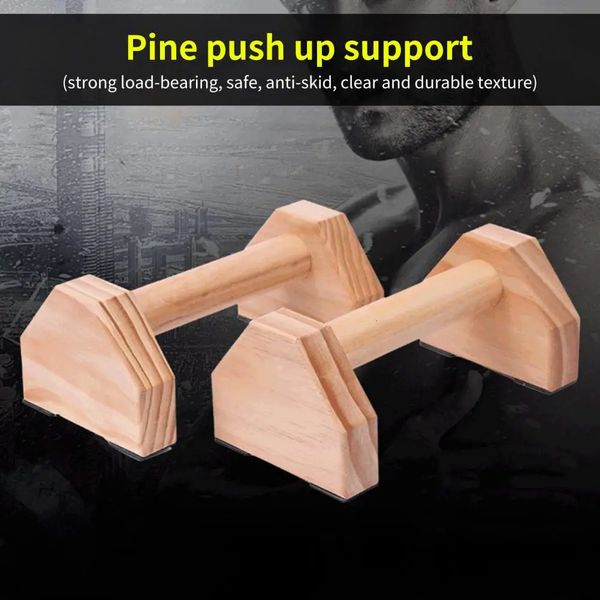 Sit Up Benches 1 Pair Stable Push-up Bar Anti Crack Pine Wood Hexagon- Design Parallettes Bar H-shaped Wooden Calisthenics Parallel Double rod 231012