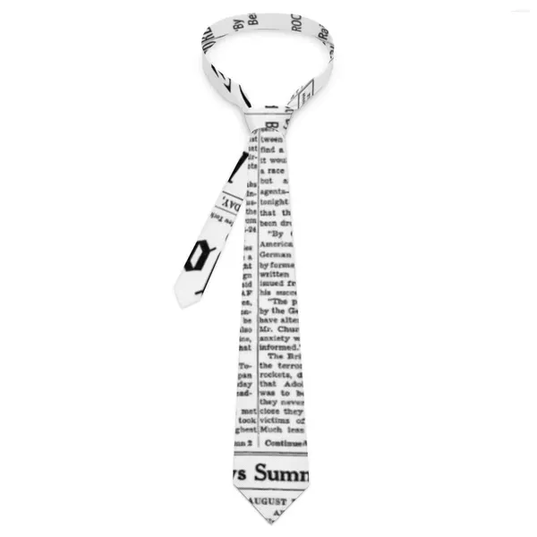 Fliegen Coole Papierkrawatte mit Buchstabendruck, Business-Kragen, Vintage-Stil, für Unisex-Erwachsene, Design-Kragen-Krawatte, Geschenkidee