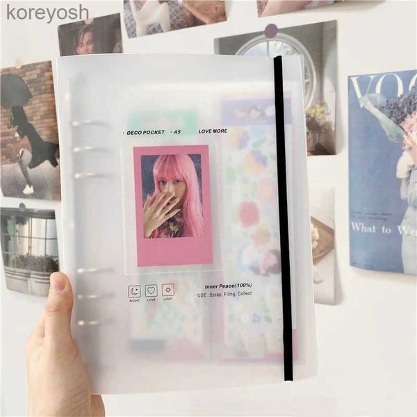 Albümler Kitaplar A5 KPOP Binder Fotocards Halder Ins Albüm Kitabı 3 inç Albüm Kalp Fotoğraf Kartı Albüm Öğrenci Okul Kırtasiye Doğum Günü Hediyeleri231012