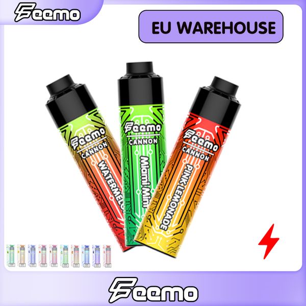 Schneller Versand Einweg-E-Zigaretten Airflow Feemo Cannon Einweg-E-Zigarette Big Cloud mit 18 ml 0,8 % NIC-Kapazität Vape Pen Pod Box Großhandelspreis