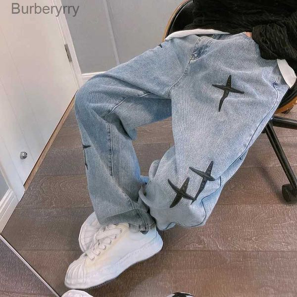 Männer Jeans Breite Bein Cargo Hosen 2023 Streetwear Baggy männer Jeans Frühling Herbst Männer Koreanische Mode Lose Gerade y2k kleidung BlackL231011