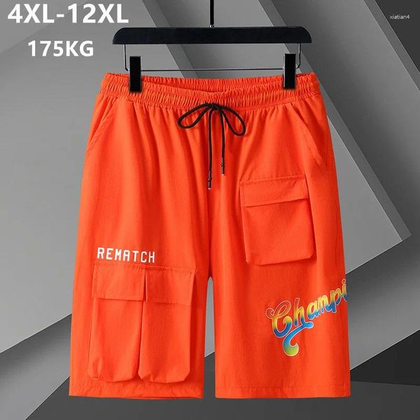 Shorts masculinos 175kg 12xl carga homens casuais verão solto jovem plus size 10xl 8xl bolsos moda meninos finos hip hop meia calças