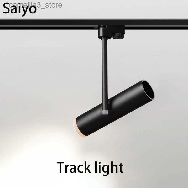 Tavan Işıkları Saiyo LED Track Light Alüminyum Spot Işıkları Rail 7W 12W Ayarlanabilir Kobu Yüzey Monte Mutfak Mağazası İç Mekan Aydınlatma Q231012