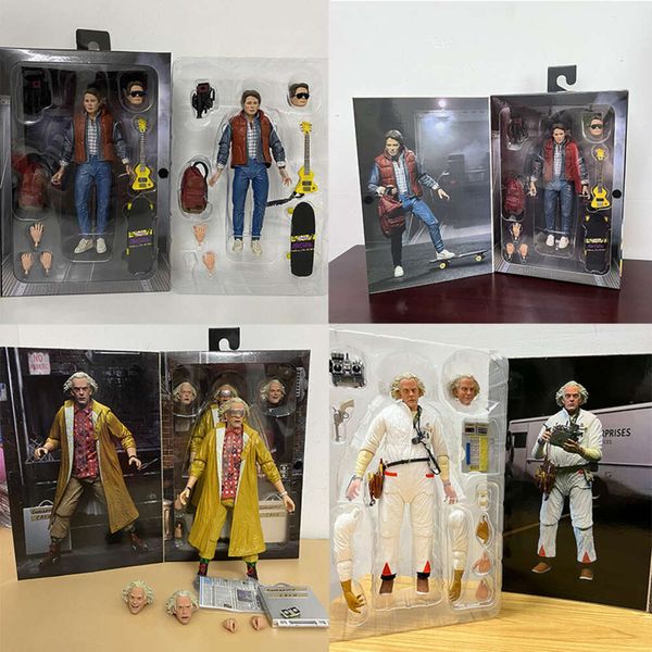 Trajes de mascote Original Neca Figura De volta para o futuro Parte Ii Marty 1985 Griff Mcfly Tannen Doc Brown Hazmat Suit Action Figure Presente de Natal