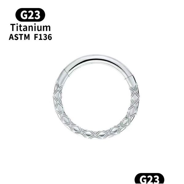 Anelli da naso Borchie Helix Piercing Labret Cartilagine Cz Clip G23 Clicker Orecchini Tragus Titanio Zircone Anello al naso Polsini per le orecchie Gioiello per il corpo Dhexg