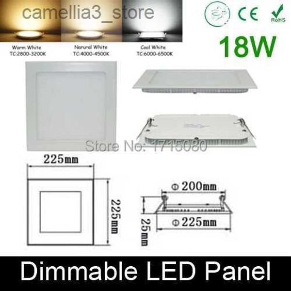 Plafoniere Spessore Dimmerabile 18W Pannello LED quadrato piatto Plafoniera da incasso a LED 4000K per lampada di illuminazione luminaria domestica Q231012