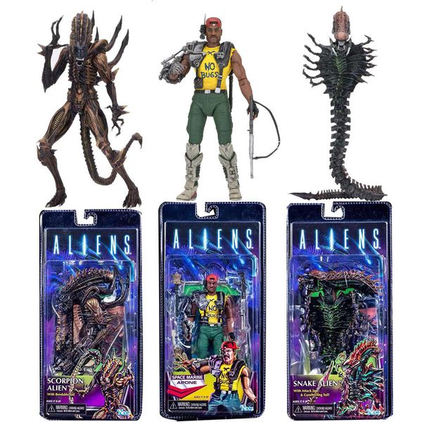 Trajes de mascote Neca Figura Escorpião Figura 13ª Lineup Aliens Vs Predator Scorpion Snake Alien Sgt Apone Snake Action Figure Modelo Brinquedos Presente