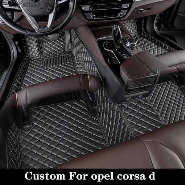 Fußmatten Teppiche Kundenspezifische Auto-Fußmatte für Opel Corsa D 2004 2007 2009 2011 2012 2014 Wasserdichter Teppich Hochwertiges 1-teiliges Fußpolster Autozubehör Q231012