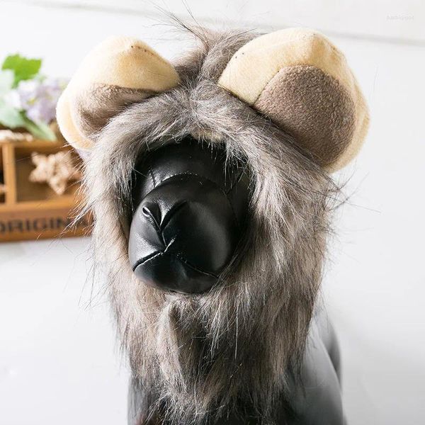 Cão vestuário bonito leão juba gato peruca chapéu para cães e pequenos animais de estimação decoração acessórios fantasia boné de cabelo suprimentos