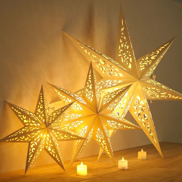 Decorações de Natal Oco Estrela Pendurado Pingentes Decoração de Natal para Casa Navidad Natal Noel Presentes Enfeites de Natal Ano 2024 231012