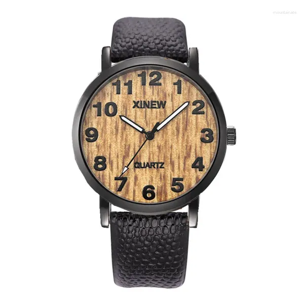 Relógios de pulso relogios masculino moda crocodilo impressão pulseira de couro presentes quartzo relógios de pulso estudantes relógio simples para homens reloj hombre