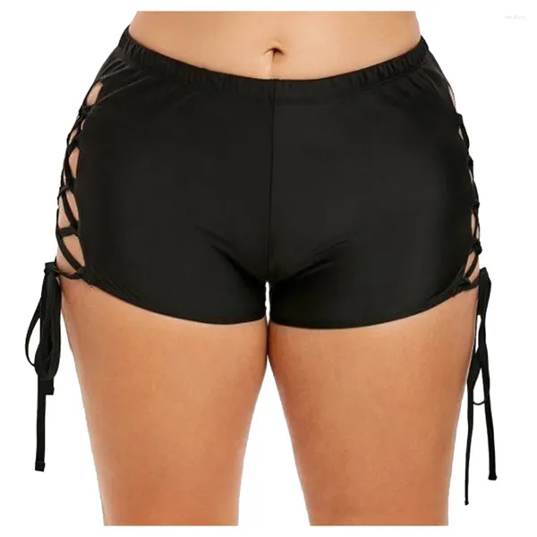 Damenbadebekleidung Sommer Badeanzug Frauen Bikini Dame Boxershorts Sexy Einfarbige Seite Taille Schwimmen Z1212