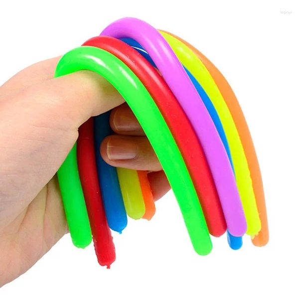 Bomboniera 20 pezzi divertenti TPR corda elastica in gomma morbida giocattoli per noodle giocattolo di decompressione elasticizzato corda elastica regalo preferito di compleanno per bambini