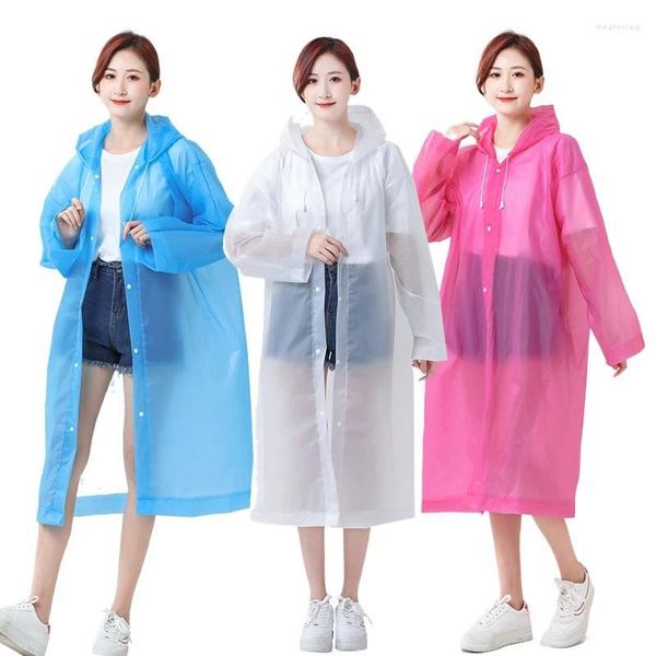 Impermeabili 1 pz donna uomo impermeabile addensato abbigliamento impermeabile campeggio per adulti riutilizzabile poncho impermeabile EVA cappotto antipioggia