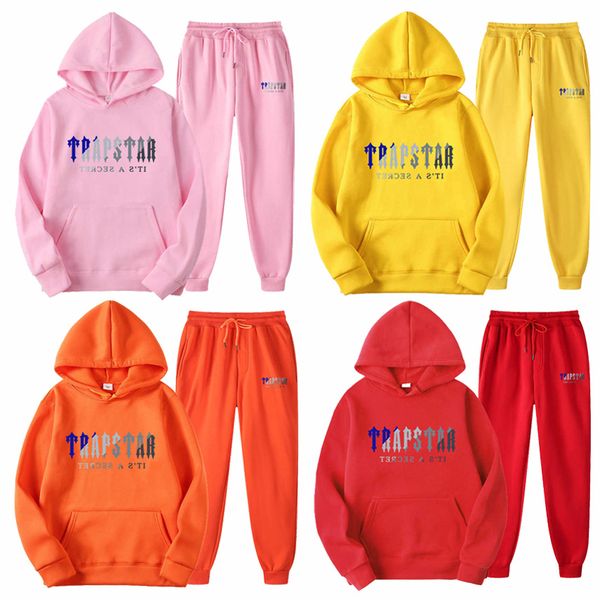 Erkekler Trapstar Hoodies Tasarımcı Marka Hoodie Sportswear Erkekler Trailsuit Kadın Sıcak İki Parçası Set Gevşek Yüksek Kaliteli Polar Sweatshirt Pantolon