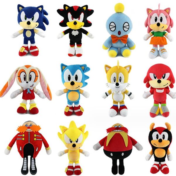 Personagem de desenho animado Super Push Doll Peluche de Sonic Toy Toy Soft's Gift Peluches Hedgehog