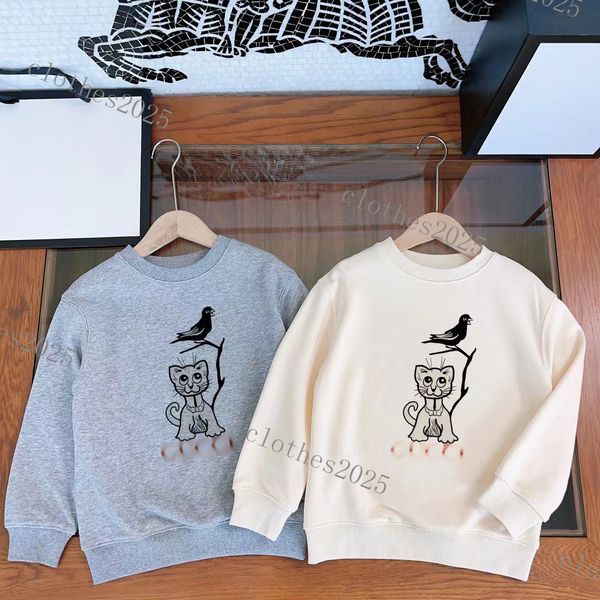 Moda de luxo crianças hoodies crianças camisetas camisa com capuz hip hop streetwear impressão camisolas meninas meninos com capuz topos marca damasco cinza