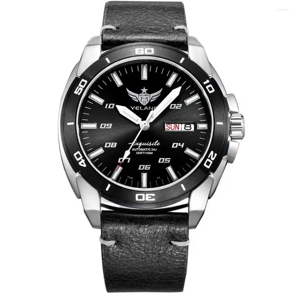 Armbanduhren Yelang Herren-Automatikuhr, Herren-Tritium-Uhren, T100, selbstaufziehend, mechanische Armbanduhr, 100 m wasserdicht, leuchtender Saphirspiegel