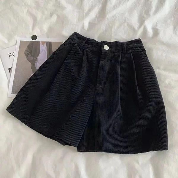 Aktive Shorts für Damen, lässig, hohe Taille, ganz aus Cord, gerades Bein, für Damen, sportliche Packung, Kompression