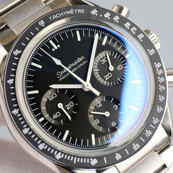 Omega Watch Designer Uomo Speedmaster Cronografo Orologi da polso Cal.3313 di altissima qualità Movimento meccanico Uhr 6 pin Zaffiro funzionante Montre con scatola H9d6