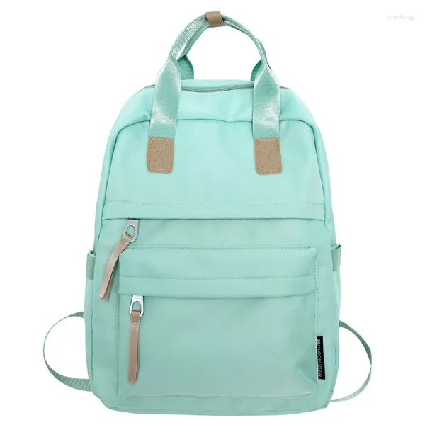 Mochila portátil preto feminino impermeável estudante saco de livro senhora kawaii moda menina náilon faculdade mulheres viagem escola portátil