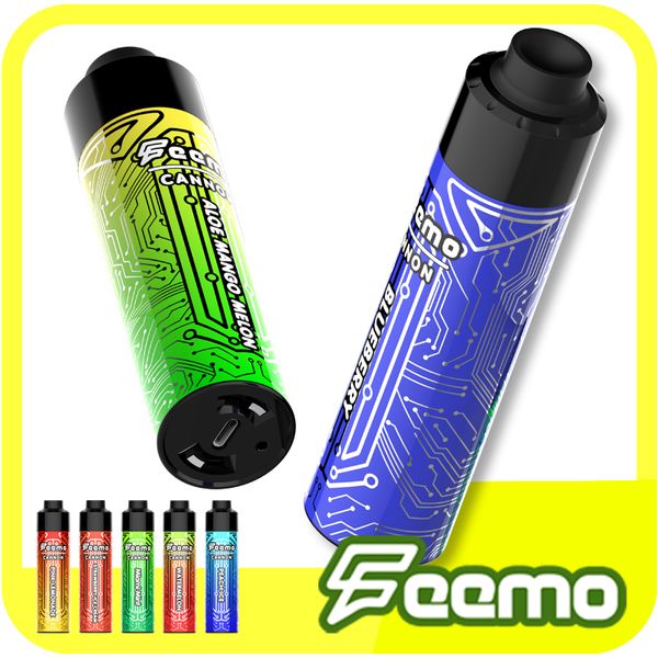 10000puffs schnelles Versand Vape Starter Kit Feemo Cannon Einweg -Vape Vape Big Cloud Mesh Coil mit 18 ml Kapazität Vaporizer Dampf 0,8% NIC Pod Patrone