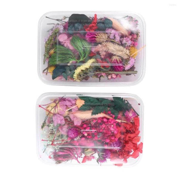 Flores decorativas 2 caixas de flores secas naturais enchimento misto diy para pingente de joias de resina ()