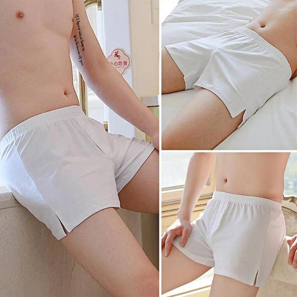 Roupa de yoga dos homens boxer shorts mistura algodão elástico pacote roupa interior casa boxers pijamas solto respirável cuecas ginásio