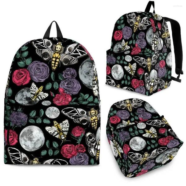 Zaino YIKELUO Cartoon Bee Rose Stampa Studente universitario Laptop Insetto Borsa da scuola per bambini Animale con cerniera