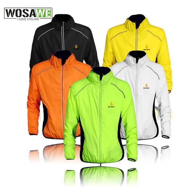 Jaquetas de ciclismo WOLFBIKE Splashproof Ciclismo Jaquetas Impermeável Ciclismo Esportes Homens Respirável Jersey Reflexiva Roupas Bicicleta Casaco de Manga Longa 231012