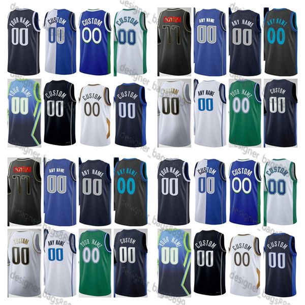 Maglie da basket Luka 77 stampate personalizzate 42 Maxi Kleber 7 Dwight Powell 8 Josh Green 88 Markieff Morris 3 Grant Williams 0 Dante Exum Uomo Donna Bambini Maglia da gioventù