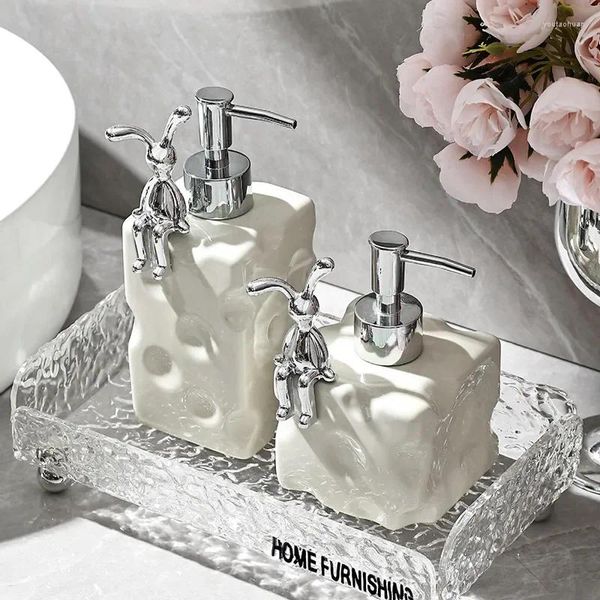 Flüssigseifenspender, Luxus-Keramik-Handwaschemulsionsflasche, Käsepumpe, Badezimmerzubehör, Duschgel, geteilter Presstopf