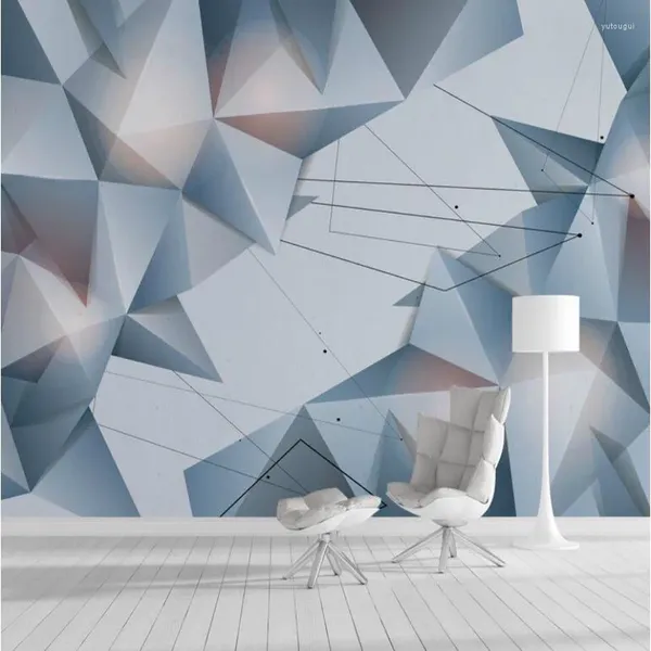 Duvar Kağıtları Ev Geliştirme 3D Duvar Dekoratif Kağıt Geometrik Soyut Çizgiler TV Arka Plan Duvar Resmi