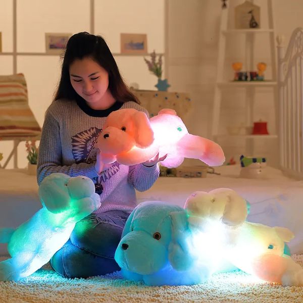 Peluş Işık - Yukarı Oyuncaklar 1 PC 50cm Aydınlık Köpek Peluş Bebek Renkli Led Parlayan Köpekler Çocuk Oyuncakları Kidz Doğum Günü Hediyesi WJ445 231012