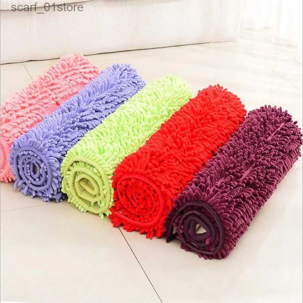 Rutschfeste Badematten, 33 x 50 cm, Chenille-Stufenmatte, Chenille-Bodenmatte, Küche und Wohnzimmer, Teppich, Mikrofaser, Badezimmermatte, Tür, rutschfeste Bodenmatte, L231012