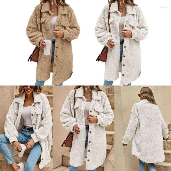 Damen Trenchcoats Damen 2023 Winter Langarm Solid Fuzzy Fleece Open Front Cardigans Jacke Oberbekleidung Kunstpelze Warme Jacken