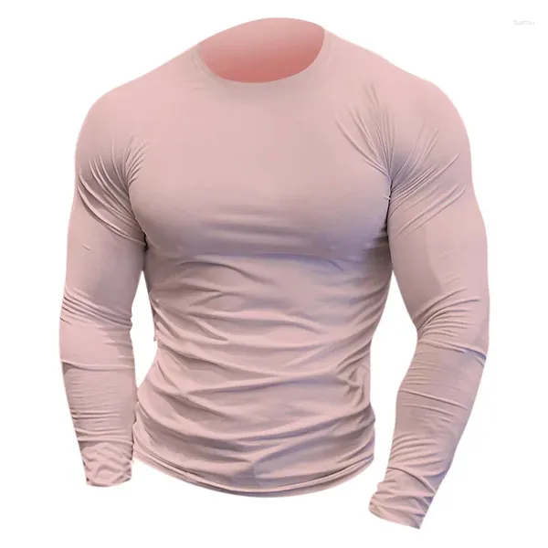 Polo da uomo 200g Collant a maniche lunghe ad alta elasticità double-face Fitness Sport Cappotto muscolare traspirante