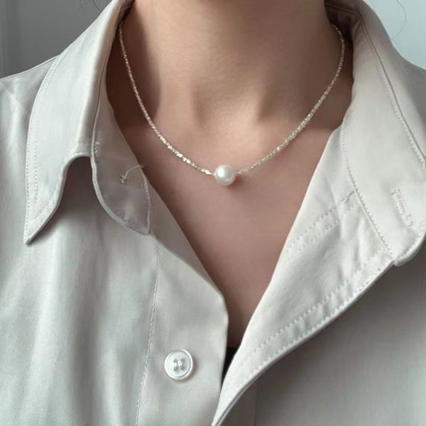 collana di design progettata per le donne a catena lunga placcata in oro 18 carati collana di gioielli di design accessori squisiti regalo di coppia